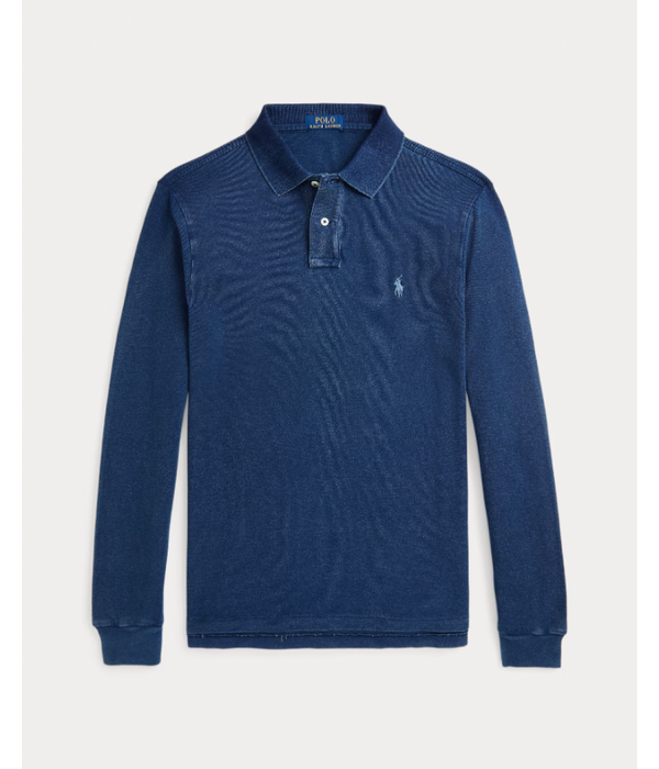 Custom Slim Fit Indigo Mesh Polo Shirt