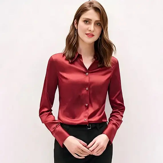 Shirts For Women In Red Colour